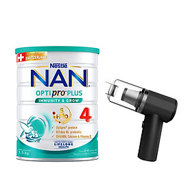 Sữa bột Nestlé NAN OPTIPRO PLUS 4 1500g/lon với 5HMO Giúp tiêu hóa tốt + Tăng cường đề kháng (2 - 6 tuổi) - Tặng Máy hút bụi mini