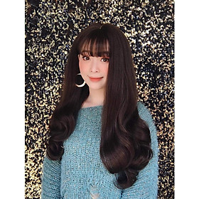 Tóc giả nguyên đầu xoăn kiểu Hàn Quốc siêu xinh có rãnh da đầu ( Kèm lưới và lược ). Giống tóc thật 100% , Chất tóc tơ cao cấp chịu được nhiệt có thể bấm, uốn, duỗi, gội thoải mái