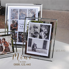 Khung Ảnh Để Bàn Kính Tràn Pha Lê - In Ảnh Theo Yêu Cầu - Trang Trí Quà Tặng Mino Frame