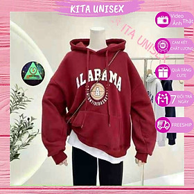 Áo khoác Hoodies nam nữ vải nỉ bông mềm ấm form rộng Freesize Thời trang Hot Trend Kita Unisex - ALABAMA