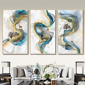 Mua Tranh treo tường - Tranh canvas - Tranh trừu tượng mẫu nai và cây