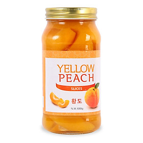 Đào Vàng Ngâm Nongwoo Hũ 680G - Nhập Khẩu Hàn Quốc
