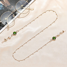 Dây đeo gọng kính mix charm trái tim và đá zircon giả pha lê màu sắc lấp lánh ấn tượng phong cách idol Hàn Quốc