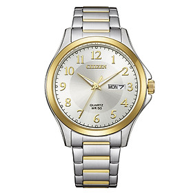Đồng Hồ Nam Citizen Pin-Quartz Dây Thép Không Gỉ BF2026-89A - Mặt Trắng (41mm)