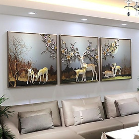 Mua Tranh phù điêu hươu treo tường