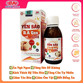 Siro Ăn Ngủ Ngon Cho Bé Biếng Ăn Giúp Bé Tăng Cân Tự Nhiên Kích Thích Hệ Tiêu Hóa Trẻ Giảm Ốm Vặt Hết Biếng Ăn Giảm Táo Bón Tăng Sức Đề Kháng Siro Ăn Ngủ Ngon Yến Sào B.A GenGold 120ml