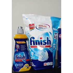 Combo bột rửa bát Finish 2,2kg và Bóng Finish 400ml + Tặng 3 viên finish