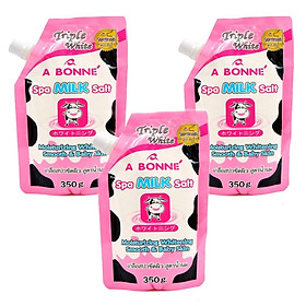 Combo 3 Bịch Muối tắm sữa bò tẩy tế bào chết A Bonne Spa Milk Salt Thái Lan (350gr*3)