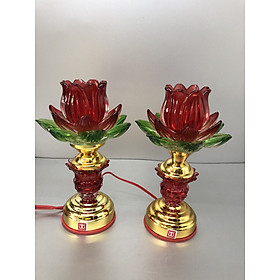 Mua Đèn thờ điện 3 lớp cánh thuỷ tinh cánh đỏ
