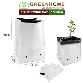 Túi PE trồng cây, nhiều kích thước, 2 lớp, chống UV tiện lợi, độ bền 1,5 năm, trồng rau, hoa, dâu tây |Greenhome