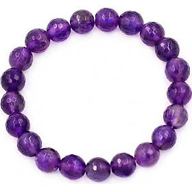 Chuỗi đeo tay Thạch Anh Tím Than Cắt Giác 8 ly 20 hạt - hợp mệnh Hỏa, mệnh Thổ