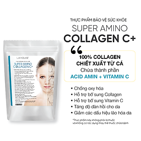 Collagen bổ sung Vitamin C tăng khả năng chống oxy hóa Lá House Pure Amino Collagen C+ (6.5g*30gói)