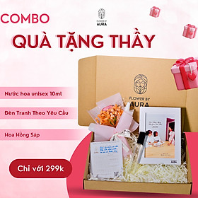 [ Quà Tặng 20.11] Combo Quà Tặng Nước hoa thiên nhiên Unisex 10ml Hoa và Đèn Tranh 3D Set quà tặng dịp 20/11 ý nghĩa