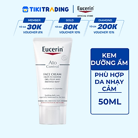 Kem dưỡng ẩm chuyên sâu, tái tạo da nhạy cảm Eucerin AtoControl Face Cream 50ml