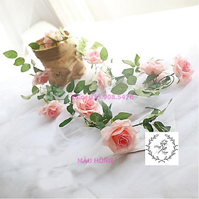 Mua Dây hồng leo giả dài 2m loại bông to đường kính 11cm