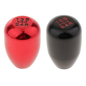 5Speed Car Manual ShiftKnob GearStick Shifter Lever Aluminum Alloy Black+Red