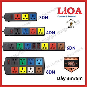 Ổ cắm điện LiOA đa năng - 3 lỗ, 4 lỗ, 6 lỗ, 8 lỗ dây dài 3m/5m - Chính Hãng - MITA