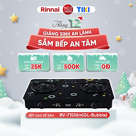 Mua Bếp gas dương Rinnai RV-715Slim(GL-Bubble) mặt bếp kính và kiềng bếp men - Hàng chính hãng.
