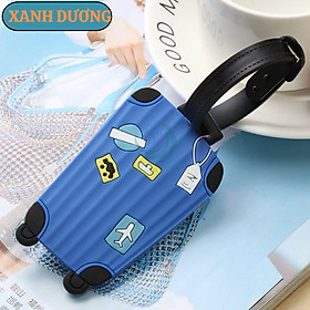 Thẻ hành lý mini hình vali dễ thương Móc vali gắn hành lý PVC chống thấm Thẻ tên vali phong cách du lịch Móc hành lý vali mini có thẻ thông tin