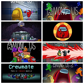 Poster Among Us anime chibi ảnh in hình đẹp
