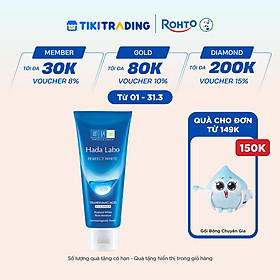 Sữa rửa mặt dưỡng trắng Hada Labo Perfect White Tranexamic Acid Cleanser 80g