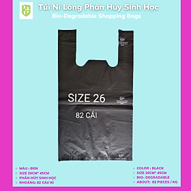 Mua 1 Kí Bao Ni Lông Tự Hủy Sinh Học - Màu ĐEN- 8 Size / 1 Kilograms Of Bio-degradable Carrier Bags - Color BLACK- 8 Size Options