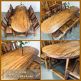 Mua Bàn Oval Gỗ Me Tây Nguyên Tấm KOHAFU