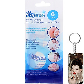 Mua Túi Khăn Mặt Nén Đa Năng Tiện Lợi Nhật Bản Kiyomi (6 Viên) tặng móc khóa