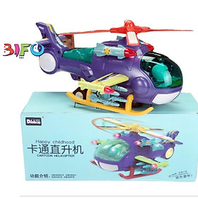 Đồ chơi máy bay trực thăng di chuyển linh hoạt chạy pin có nhạc và đèn vui nhộn cảm ứng tránh vật cản đồ chơi cho bé
