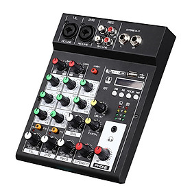 DJ Mixing Board 4 Channel Mixer Digital Mixer US Plug ,Black Professional