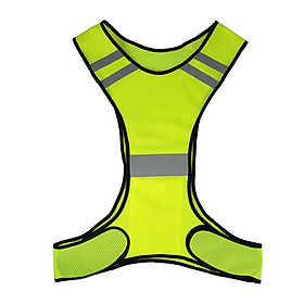 Nhẹ nhàng thoáng khí Vest Lưới phản quang nhẹ nhàng thoáng khí an toàn cho Chạy bộ ,Đi bộ ,Đạp xe-Màu vàng