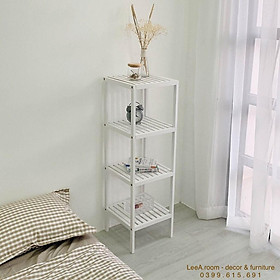 Kệ Gỗ Vuông Decor 4 Tầng (Hàng Cao Cấp) - Shelf 4f - Màu Trắng