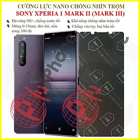 Dán chống nhìn trộm Sony Xperia 1 Mark 2 (Mark II), Xperia 1 Mark 3 (Mark III) - Dán cường lực dẻo nano 9H