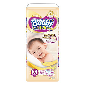 Tã Dán Siêu Mềm Bobby Extra Soft Dry Gói Lớn M34 (34 Miếng)