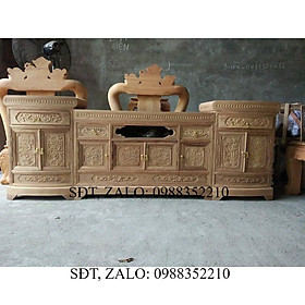 ​Kệ tivi mõ lõm cánh cong gỗ hương vân
