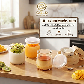 Combo 12 hũ thủy tinh làm sữa chua, bánh flan, caramen