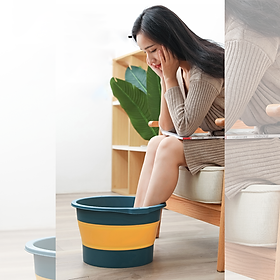 Mua Bồn Ngâm Chân  Chậu Ngâm Rửa Có Hạt Massage Gấp Gọn AH-2862 - Giao Màu Ngẫu Nhiên - Hàng Chính Hãng