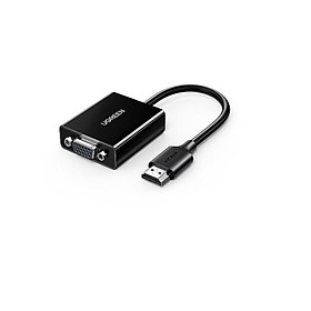 Ugreen 90813 1080 60Hz Cáp chuyển HDMI sang VGA có cổng cấp nguồn USB-C cm611 - Hàng chính hãng