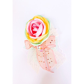 Cài Áo Nữ Sam Handmade Hoa Hồng Cầu Vồng Kim Sa Tươi Trẻ CA011 , Thích Hợp Cài Váy Áo, Đi Tiệc, Làm Quà Tặng