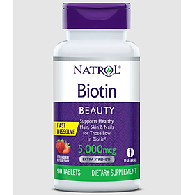 Hỗ trợ mọc tóc Natrol Biotin Beauty giúp tóc mọc nhanh dài, dày hơn