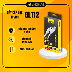 Mua Cáp sạc nhanh C to L 1m hàng chính hãng GENSHAI GL112 cho điện thoại di động và máy tính bảng | Bảo hành 12 tháng 1 đổi 1 | Made in Việt Nam