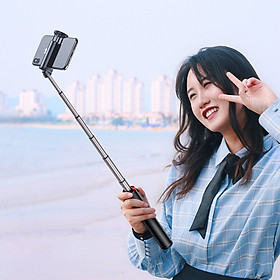 Gậy Chụp Hình Kết Nối Bluetooth Tự Hẹn Giờ Với Tripod Hợp Kim Nhôm - Đen Đỏ
