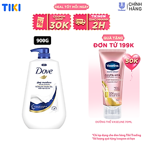 Sữa tắm dưỡng thể Dove Deep Moisture Dưỡng ẩm chuyên sâu với dưỡng chất lợi khuẩn da 900g