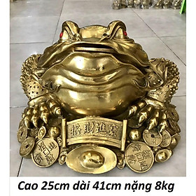 Mua Tượng thiềm thừ  cóc 3 chân ôm cuốn thư bằng đồng MS33g