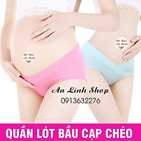 Quần lót bầu kháng khuẩn nâng mông- Quần chip bầu cotton cạp chéo Mỗi quần 1 túi zip