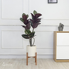 Cây giả - Cây bàng singapore lá đỏ trang trí cao 110cm - LC2918-1
