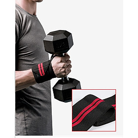 Bộ 2 dây đeo bảo vệ cổ tay khi chơi thể thao- Băng cổ tay thể thao 1 cặp, Màu đỏ đen