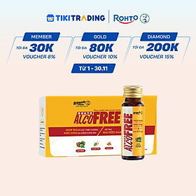 Nước uống giải rượu, thải độc gan Alcofree lốc 10 chai x 50ml