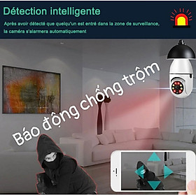 Camera Mini hình bóng đèn Xoay 360 độ FullHD 3MP dùng ứng dụng Yoosee (Ban đêm có màu) -Hàng Nhập Khẩu