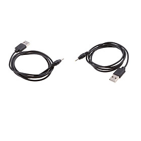 2 Pieces 5V USB 2.0 A Male to 2.5x0.7mm Male DC Plug Tablet Charging Cable
